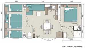 plan du mobilhome cordelia en vente camping à proximité de Guérande